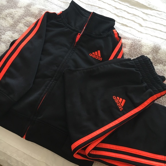 orange adidas tracksuit baby